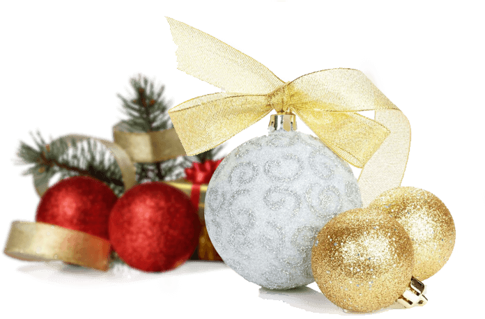 Christmas Decorations - Gold Silver Christmas Ornament Png (700x500), Png Download
