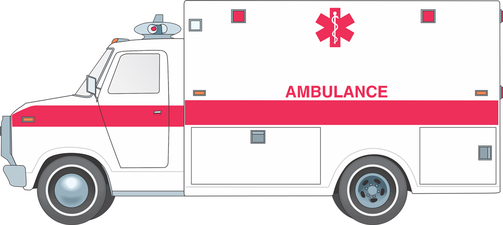 Firetruck Clipart Ambulance Car - Ambulance Clipart (1000x447), Png Download