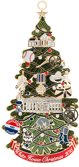 President Coolidge Became The First Chief Executive - 2015 White House Ornament (375x574), Png Download
