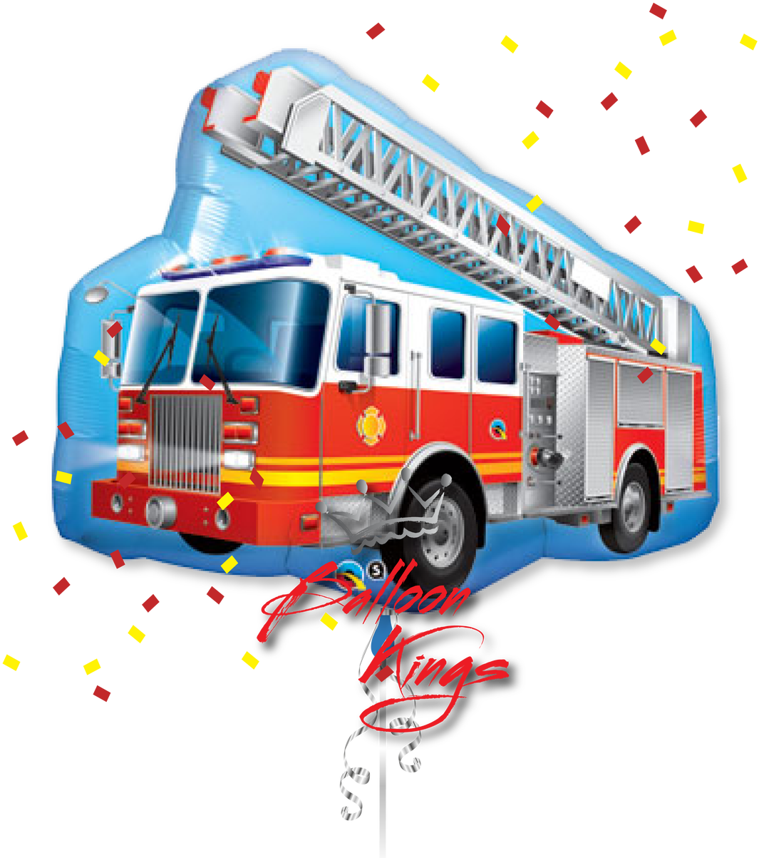 Fire Truck - Fire Engine Giant Foil Balloon (uninflated) (1280x1280), Png Download