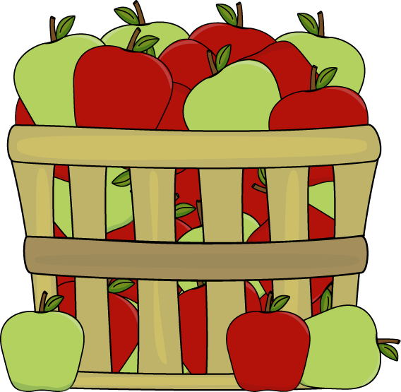Basket Of Red And Green Apples - Apples Clip Art (568x555), Png Download