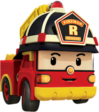 Robocar Poli Character Roy The Firetruck - 波力 出動!救援小隊 Qr碼貼紙書 (400x400), Png Download