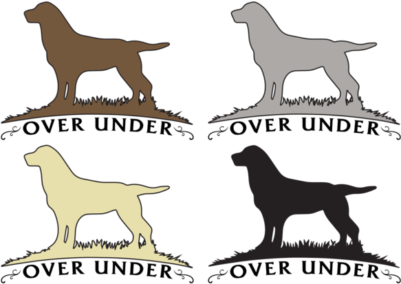 Labrador Sticker - Over Under (600x600), Png Download
