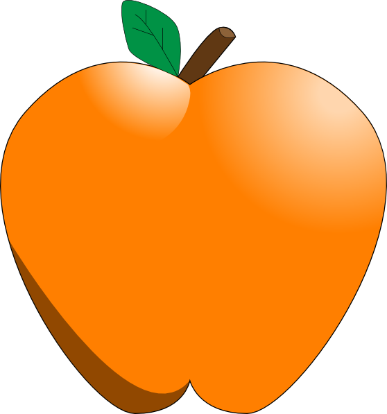 Clip Art At Clker Com Vector Online - Apple Orange Clip Art (558x597), Png Download