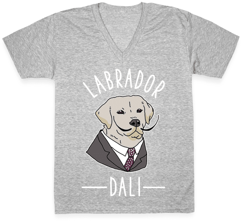 Labrador Dali V-neck Tee Shirt - Baking Shirt Design (484x484), Png Download