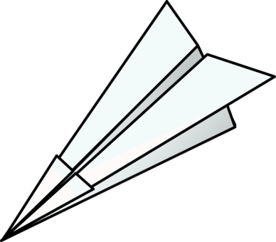 Airplane Paper Plane Origami Wing - Paperplane Clipart (388x340), Png Download