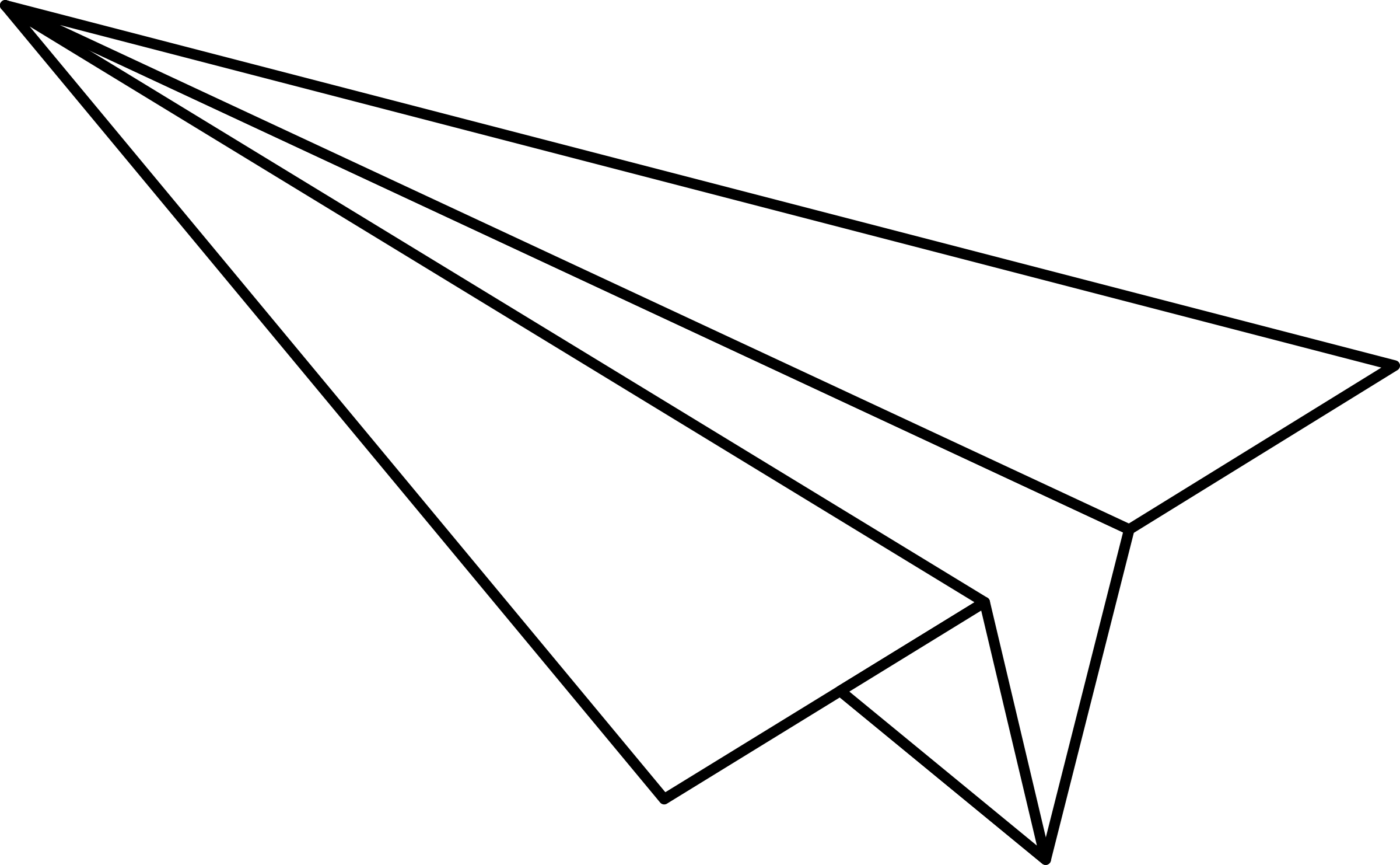 Banner Transparent Big Image - Paper Airplane Clipart Black And White (2400x1482), Png Download