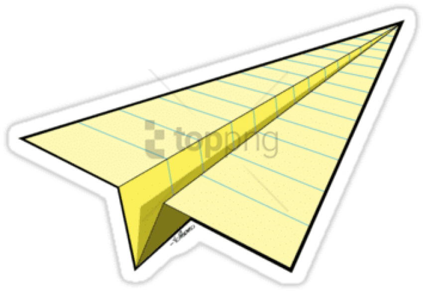 Paper Airplane 10 By Yopedro - Yellow Paper Airplane (375x360), Png Download