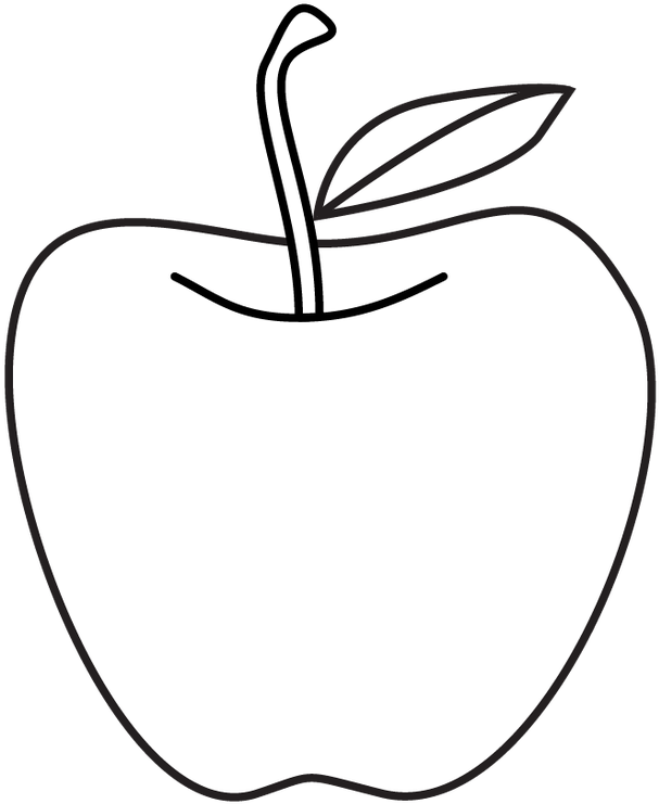 Clip Art Transparent Stock Collection Of Line Drawing - Line Art Apple (640x772), Png Download