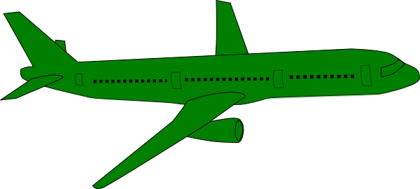 Airplane Clip Art At Clker - Aeroplane Black And White (600x270), Png Download