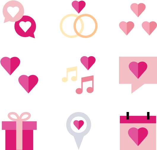 Just Married 50 Icons - Love Icon Pack Png (600x564), Png Download