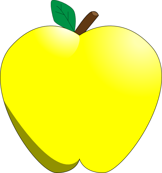 Yellow Apple Svg Clip Arts 558 X 597 Px (558x597), Png Download