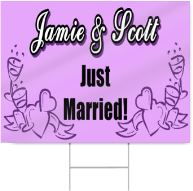 Just Married Sign - Just Married Sign Images Png Purple (450x450), Png Download