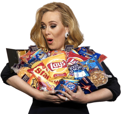Adele Grammys Junk Food - Adele Grammy 2012 (500x398), Png Download