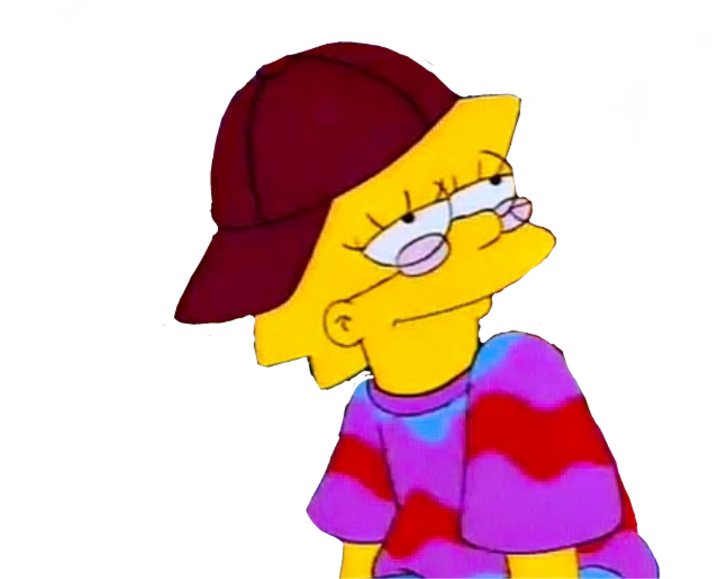 Aesthetic Sticker - Lisa Simpson (1024x829), Png Download