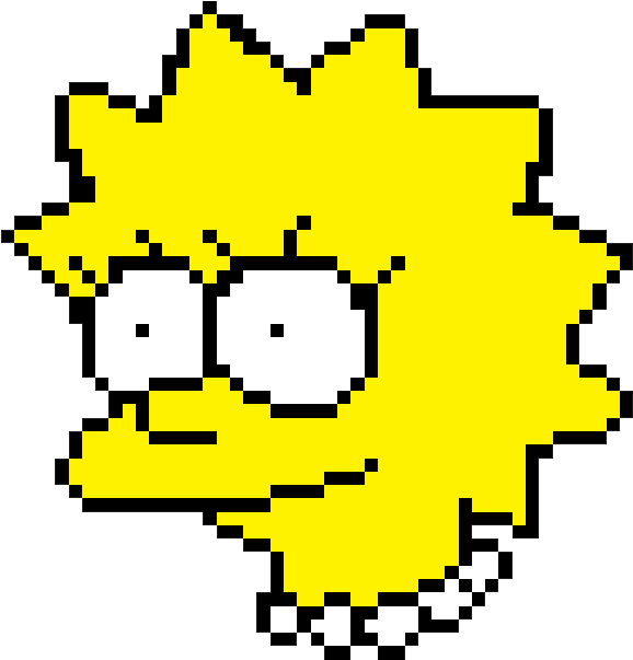 Pixelated Lisa Simpson, Made In Windows Paint - Pixel Art Minecraft Simpson (684x602), Png Download