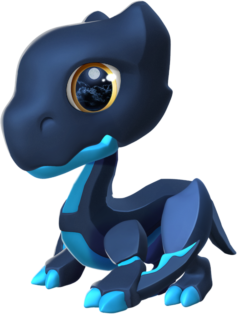 Midnight Dragon Baby - Cartoon (758x1004), Png Download