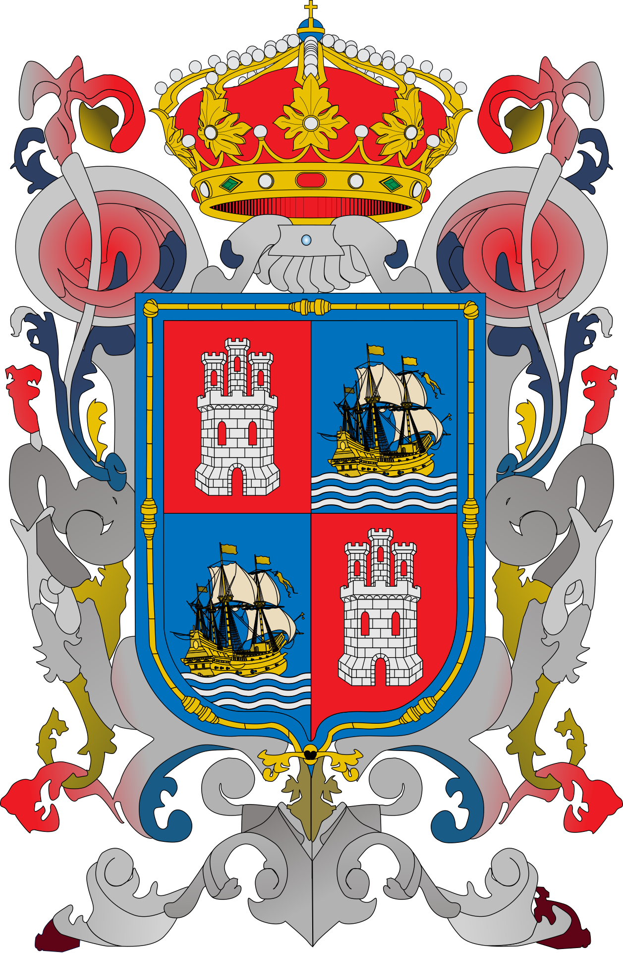 Wikipedia, La Enciclopedia Libre Escudo De Mexico, - Flag For Campeche Mexico (1257x1920), Png Download