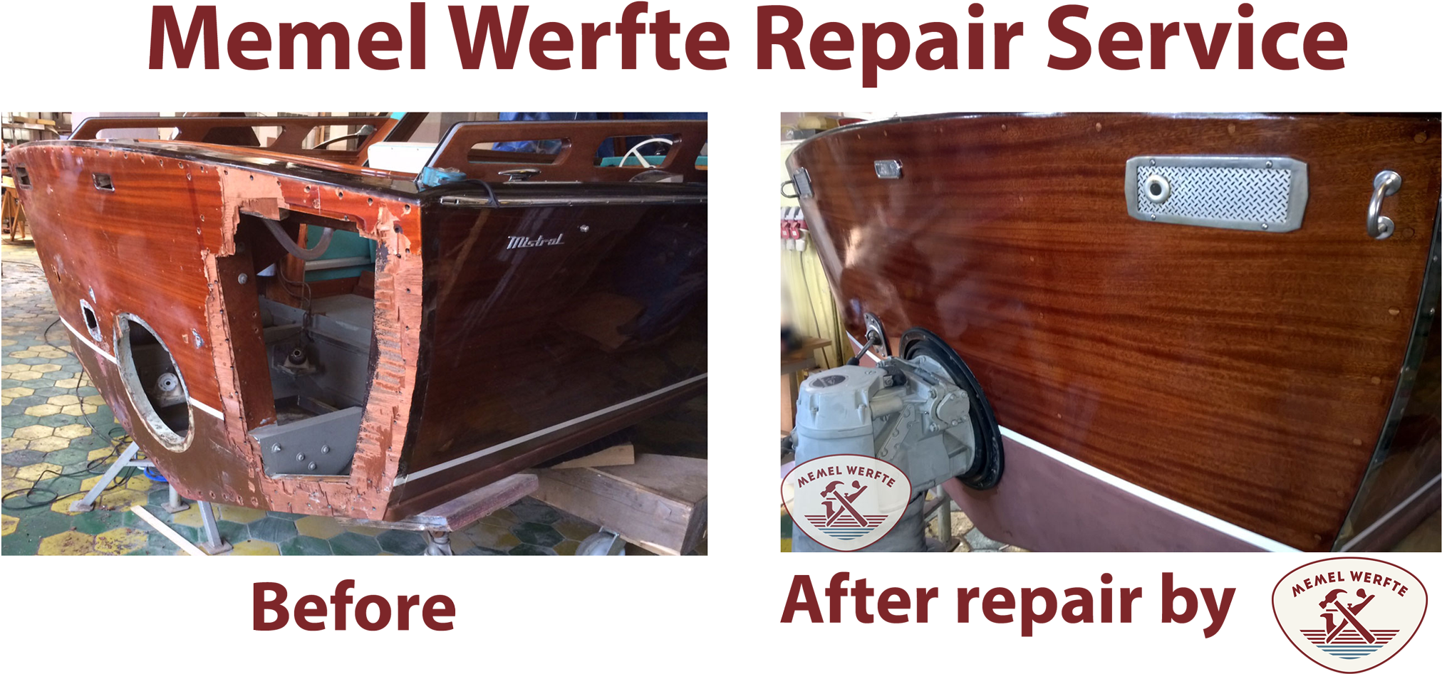 Example Of Our Work, “brabander Rejos” Boat Repairs - Customer Service Week 2010 (2100x1006), Png Download