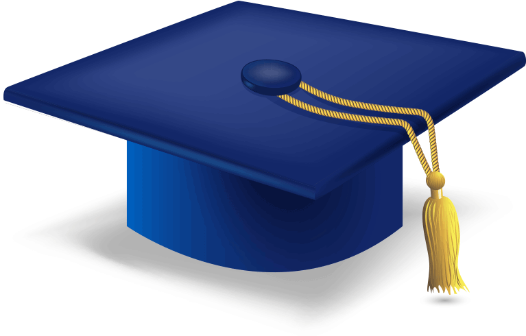 Graduation Hat - Blue Graduation Cap Png (774x498), Png Download