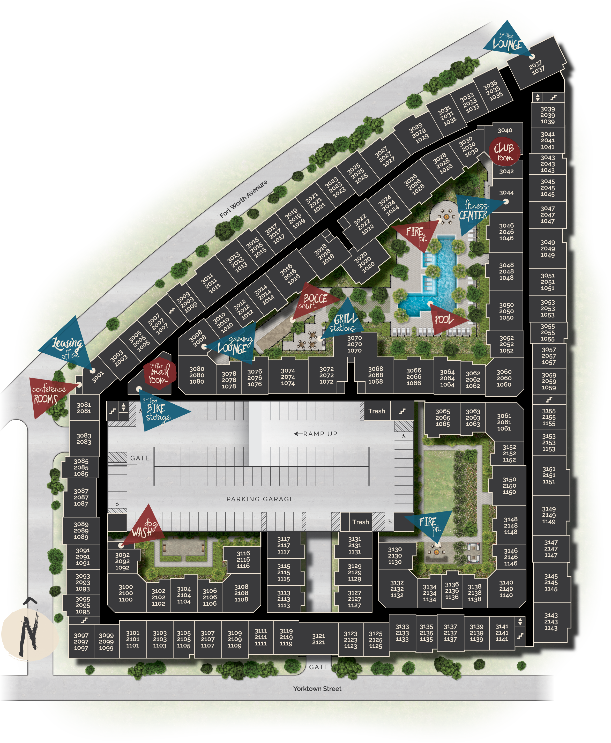 Correspond In The Mailroom - Alexan West Dallas Map (2362x2872), Png Download
