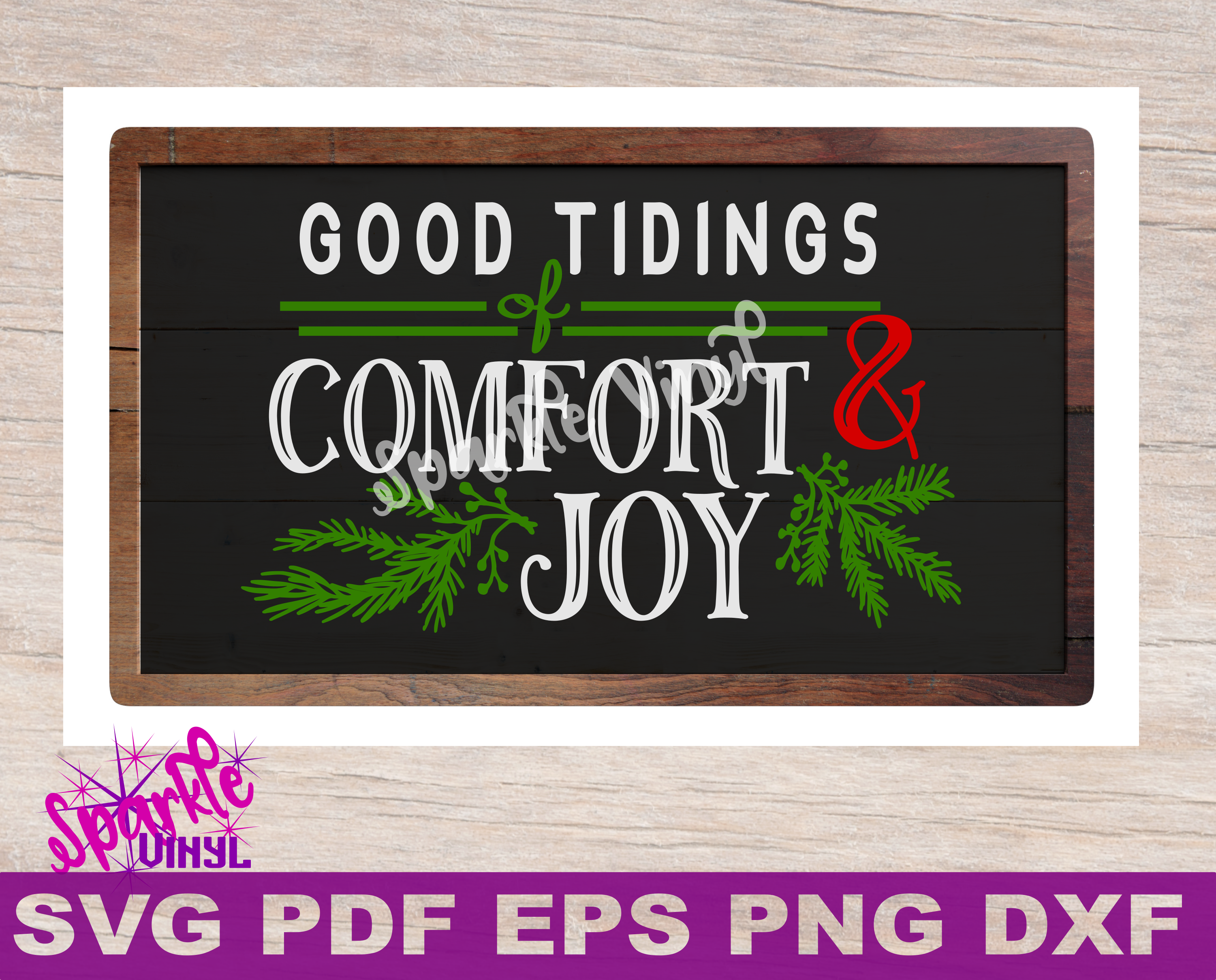 Svg Christmas Comfort And Joy Diy Sign Stencil Farmhouse - Calligraphy (3001x2419), Png Download
