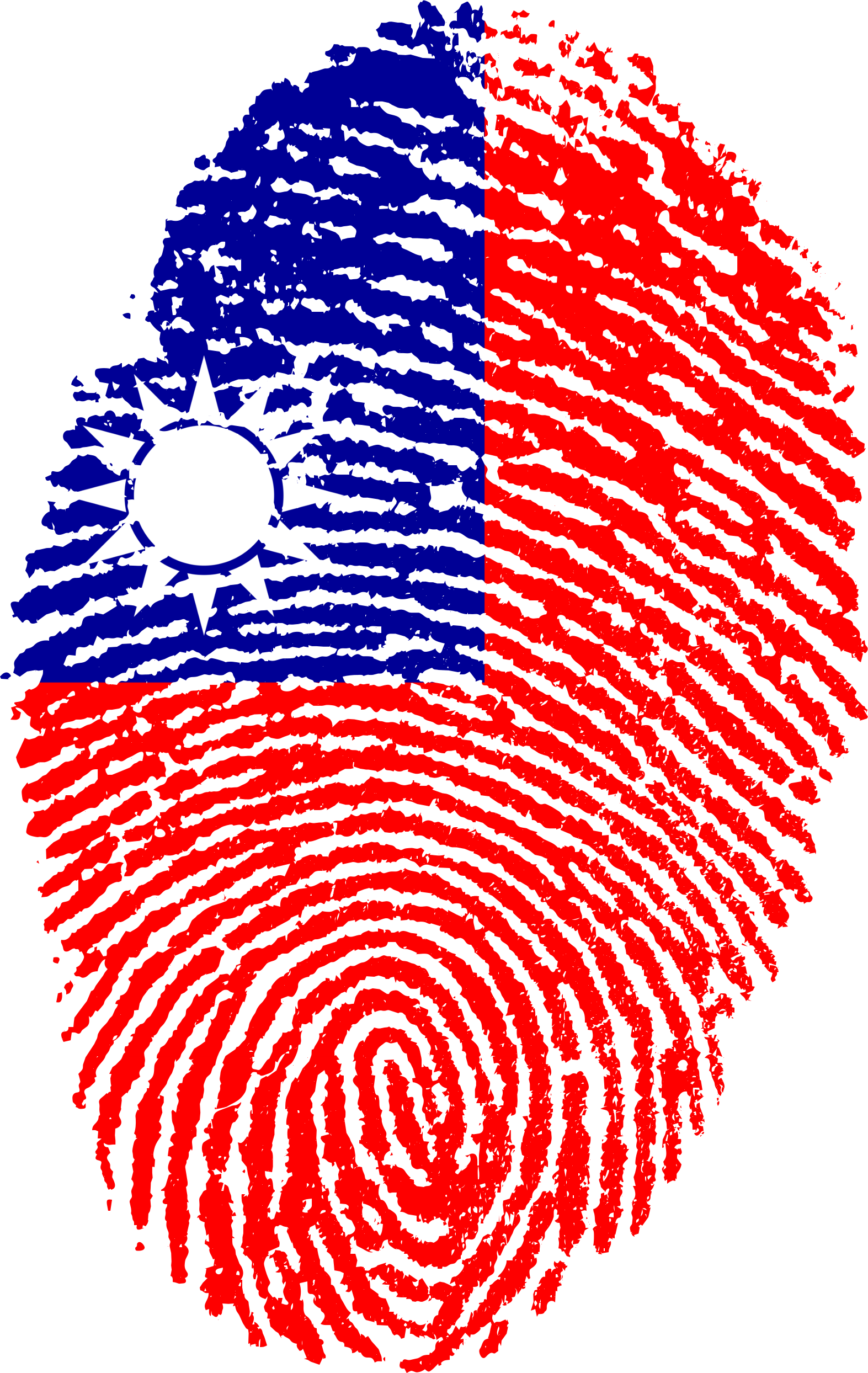 Taiwan Flag Fingerprint Country 653170 - Flag Fingerprints (1573x2488), Png Download