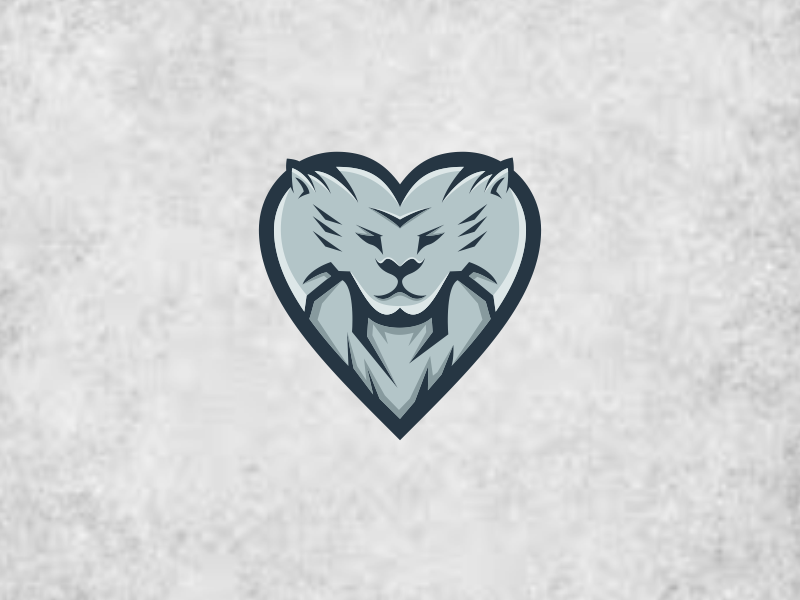 Love Lion Lion Flat Mark Vector Logotype Logos Logoplace - Illustration (800x600), Png Download