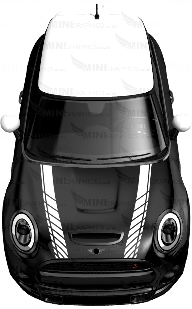 Chevron Bonnet Stripes - Mini Cooper (621x983), Png Download