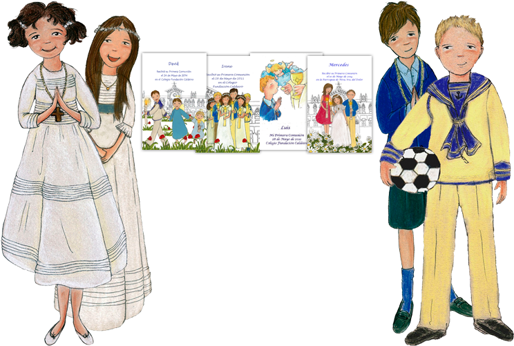 Macarena Smerdou, Diseño E Ilustración - Recordatorios Personalizados Primera Comunion (900x500), Png Download