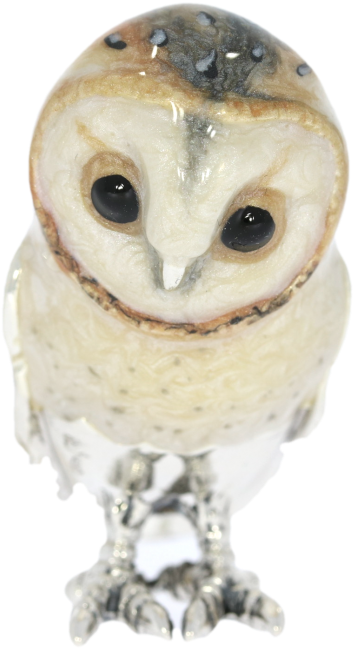 Sterling Silver & Enamel Barn Owl By Saturno - Barn Owl (613x800), Png Download