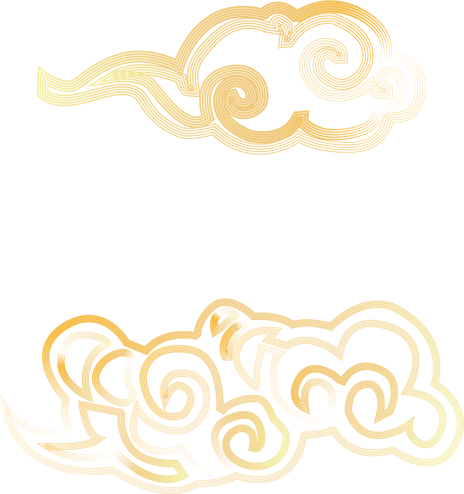 Chinese Style Lines Clouds Gradients Png And Vector - Illustration (2000x2000), Png Download