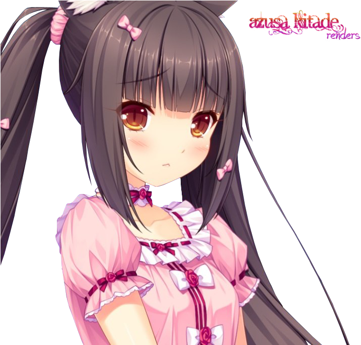 [png] Chocola & Vanilla - Ecchineko Girl (726x684), Png Download