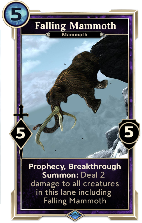 [custom Card] Falling Mammoth - Elder Scrolls Legends Hircine (490x780), Png Download