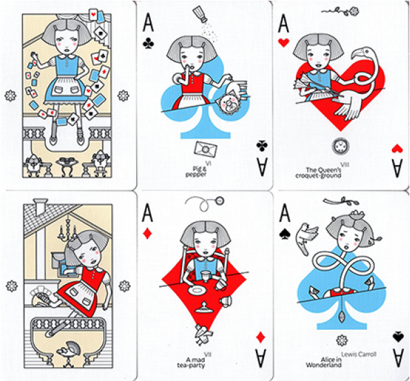 Fabulous Alice In Wonderland Playing Cards With Alice - Cartoon (980x550), Png Download
