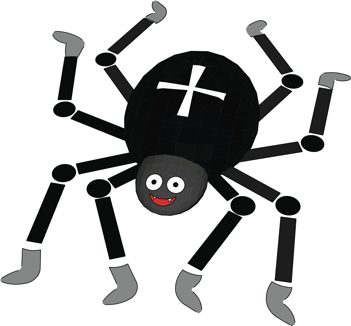 3d Spider With Cross - Tarantula (3000x1716), Png Download