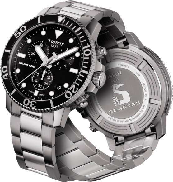 Image Watch Tissot Seastar 1000 Chronograph - Tissot Seastar 1000 計時 (555x841), Png Download