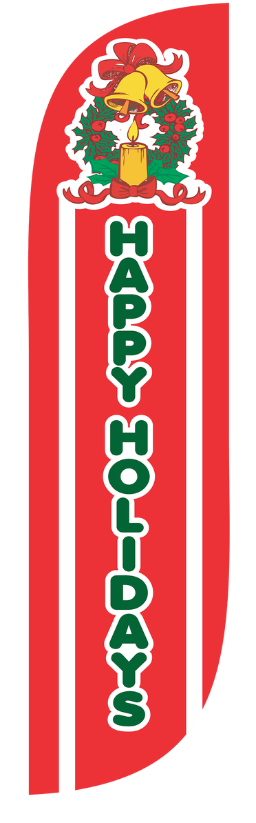 5ft Happy Holidays Feather Flag Red B - Carmine (1280x1280), Png Download