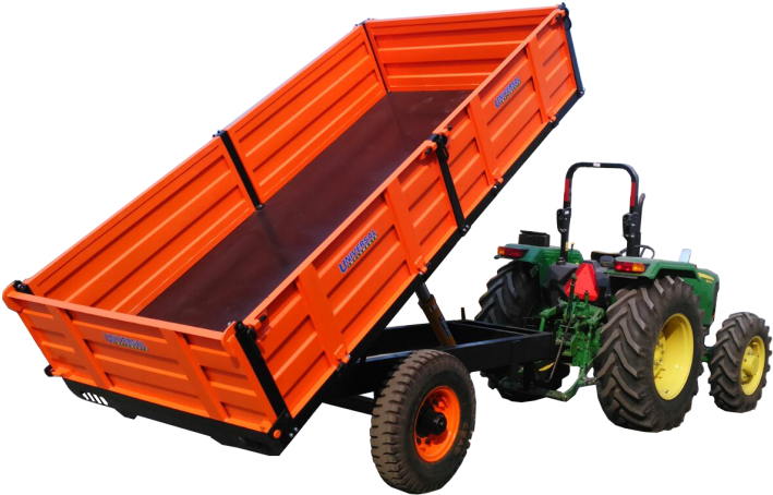 Tipping Trailer - Indian Tractor With Trailer Png (800x537), Png Download