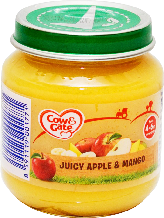 Cow Gate Baby Food Orchard Apricot And Apple 125 Gm (1000x1000), Png Download