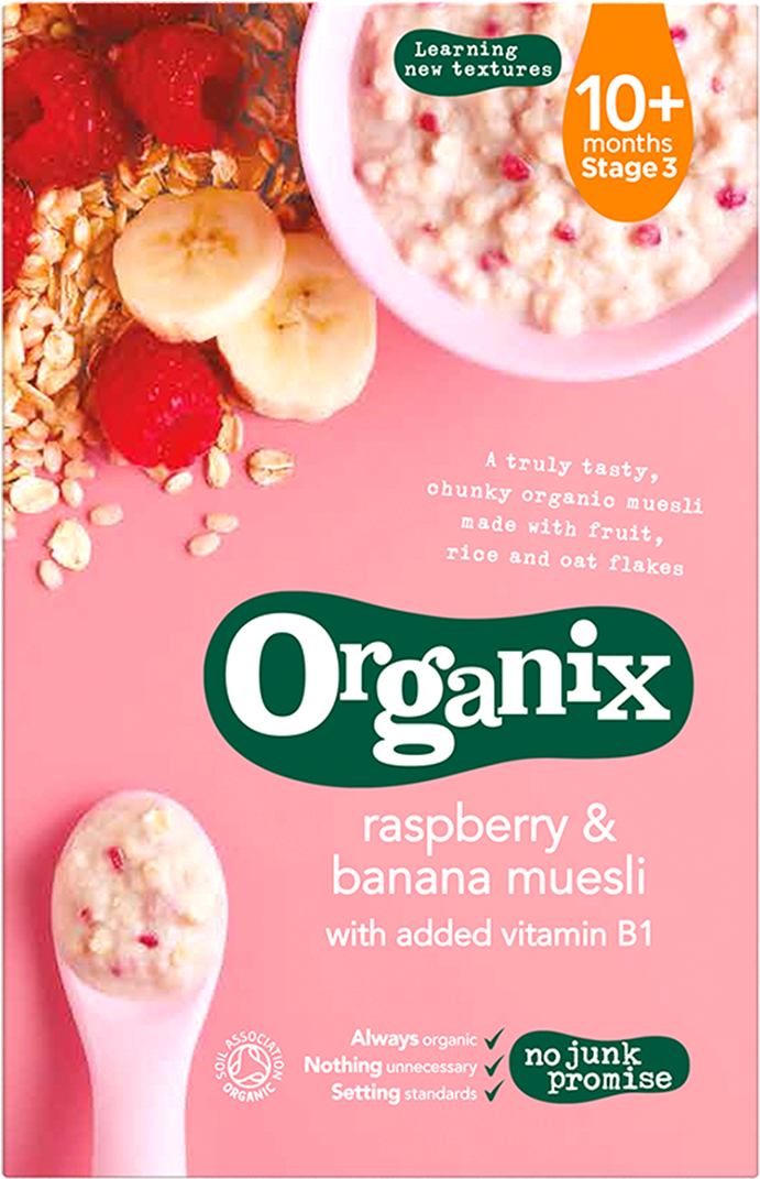 Organix Baby Food Raspberry & Banana Porridge Infant - Organix Baby Food Review (1000x1070), Png Download