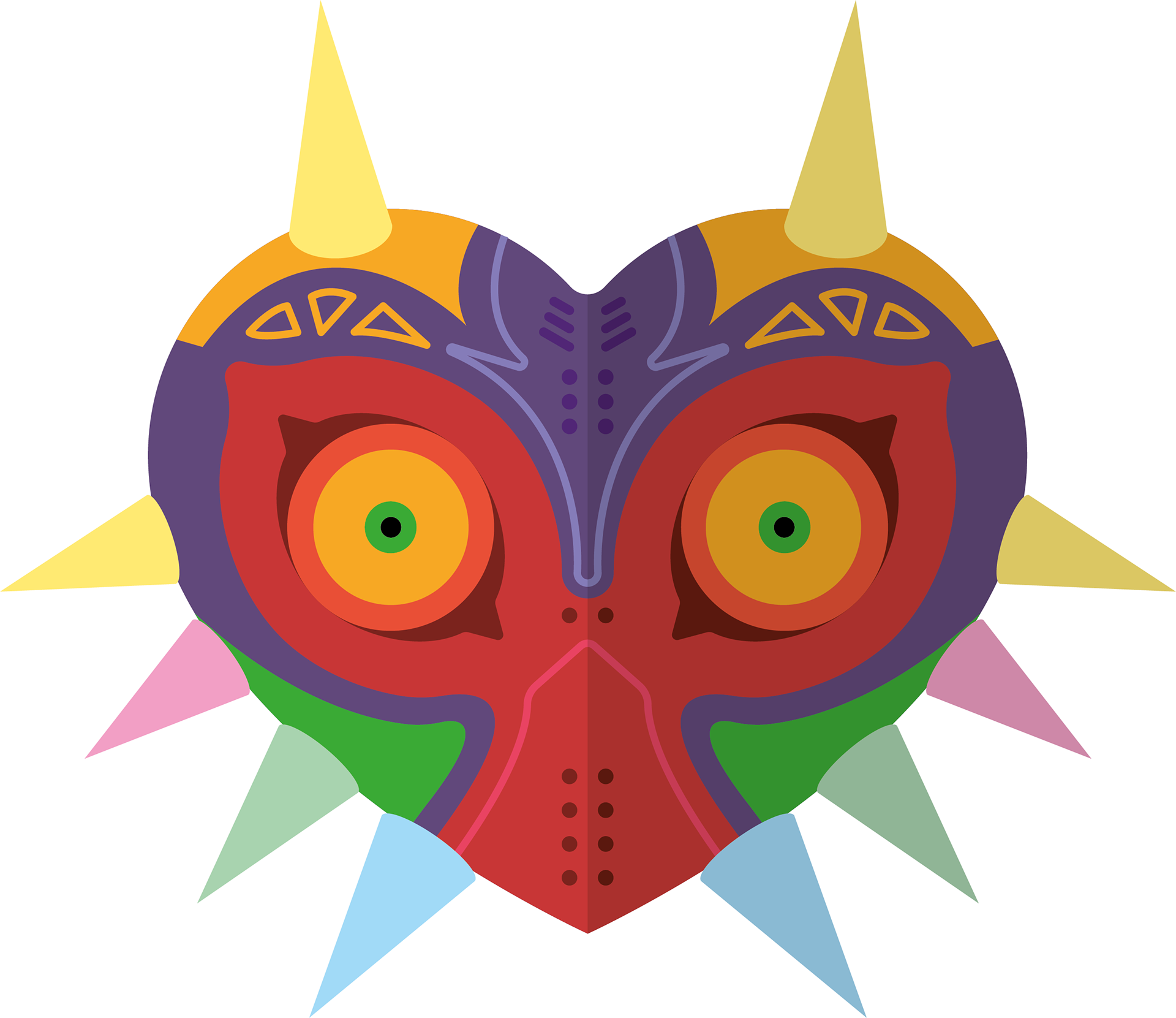 Illustration Of Majora's Mask From The Legend Of Zelda - Illustration ...