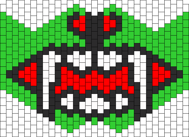 Green Monster Face Sub Zero Mask Bead Pattern - Bead (652x474), Png Download