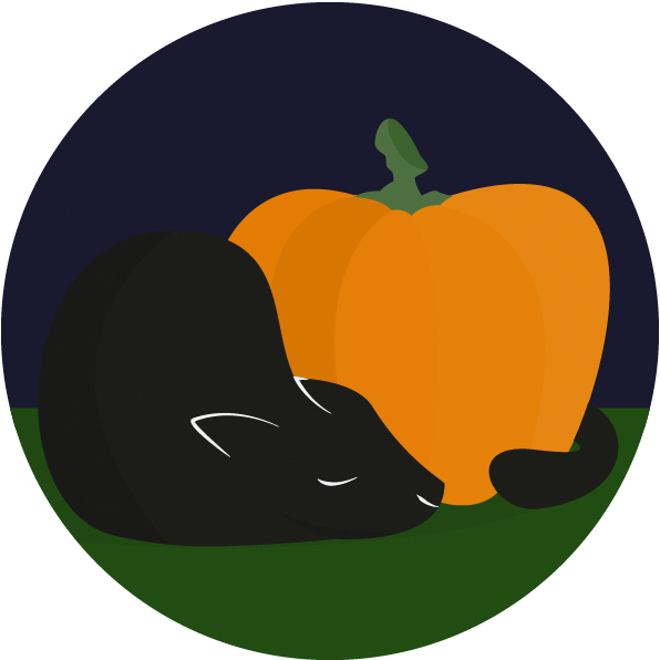 Pumpkin Cat Sleep Illustrator Illustration Vector Simple - Illustration (800x600), Png Download