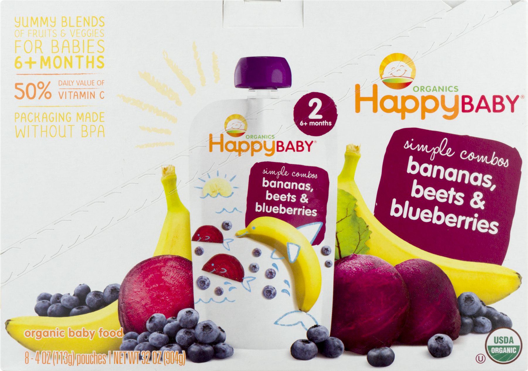 Happy Baby® Simple Combos Bananas, Beets & Blueberries - Frutti Di Bosco (1800x1800), Png Download