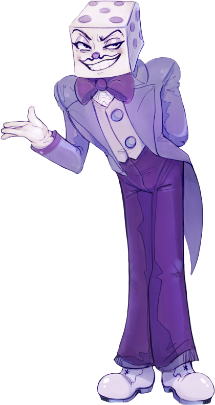 Clothing Fictional Character Purple Cartoon Violet - Cuphead King Dice Fanart (540x803), Png Download