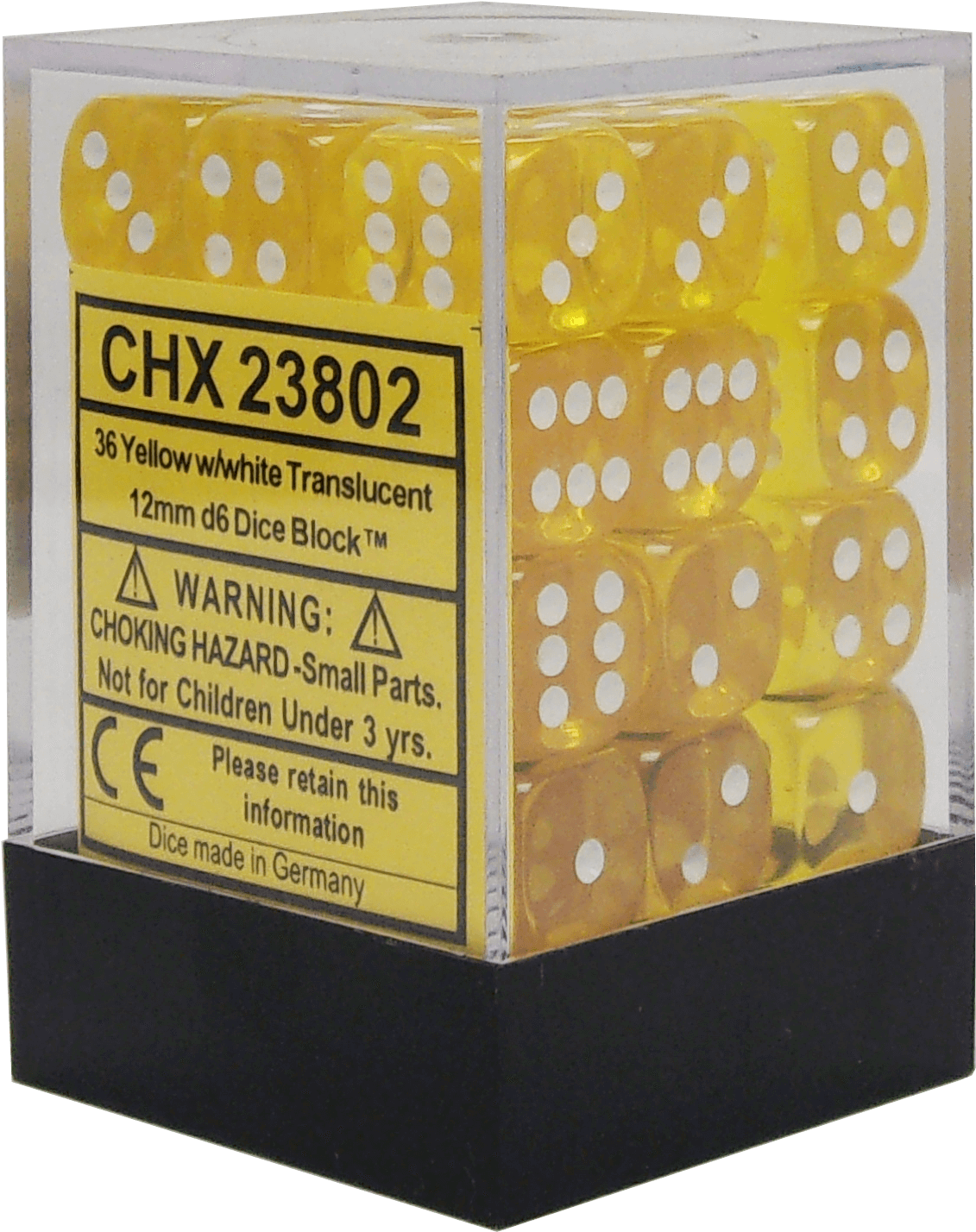 Translucent Yellow With White 12mm D6 - Box (1512x1800), Png Download