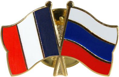 Russia Friendship Flag Pin, Badge - Pins Franco Russe (1500x997), Png Download