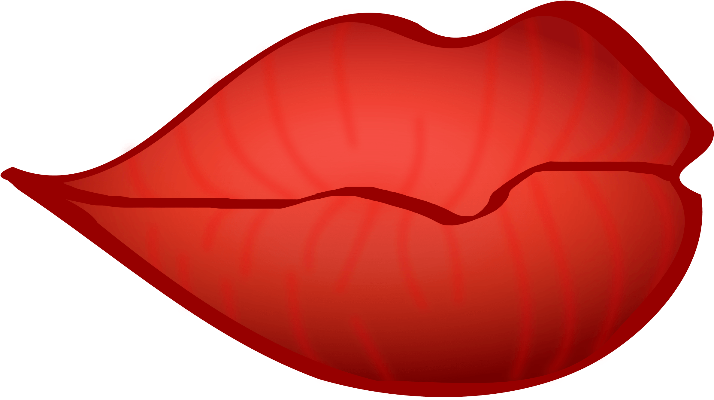 Red Lips Clipart - Big Red Lips Png (2400x1339), Png Download