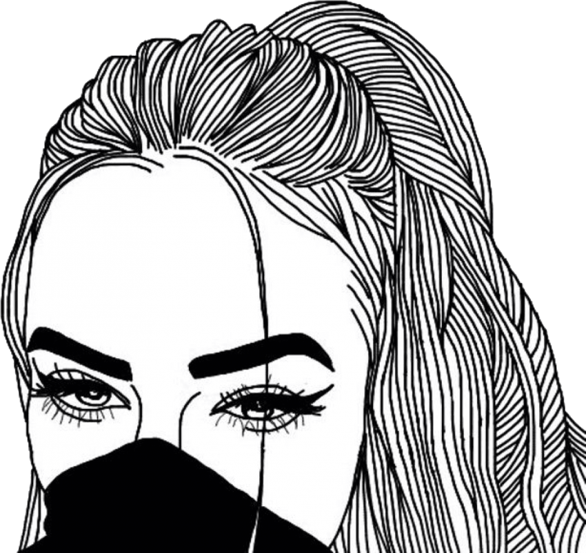 Free Png Download Outline Girl Png Images Background - Outline Girl (850x803), Png Download